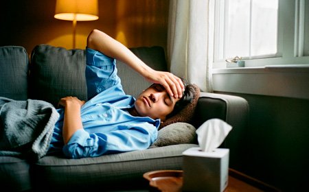 Мужчина лежит на диване