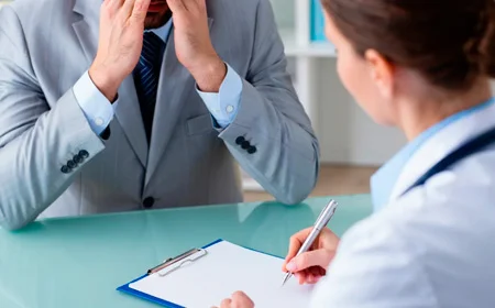 Врач выслушивает пациента